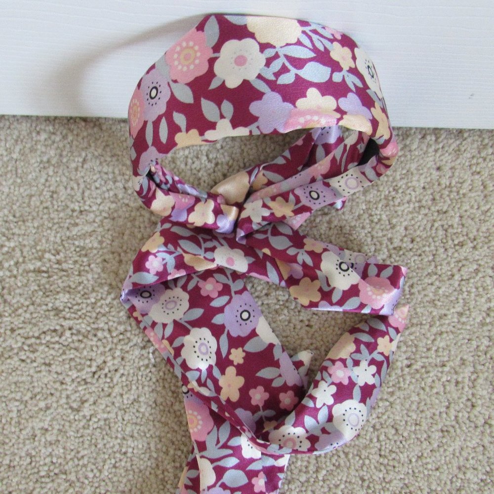 Silk Purple Headband with Flowers